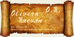 Olivera Mačvan vizit kartica